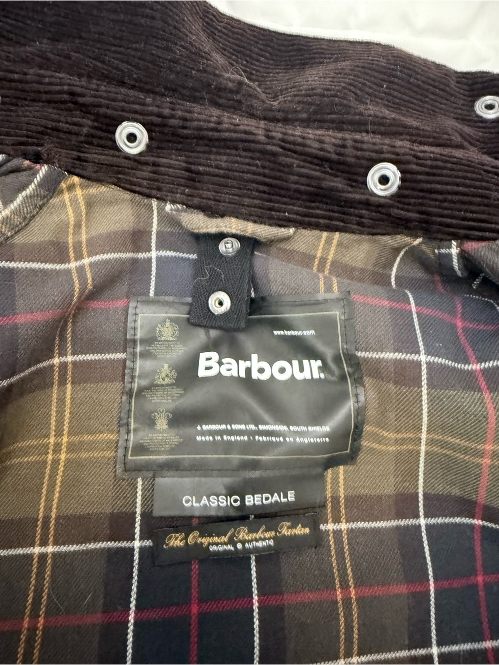 Barbour Bedale Dark Brown Waxed Cotton Field Jacket with Corduroy Collar - Picture 3 of 5